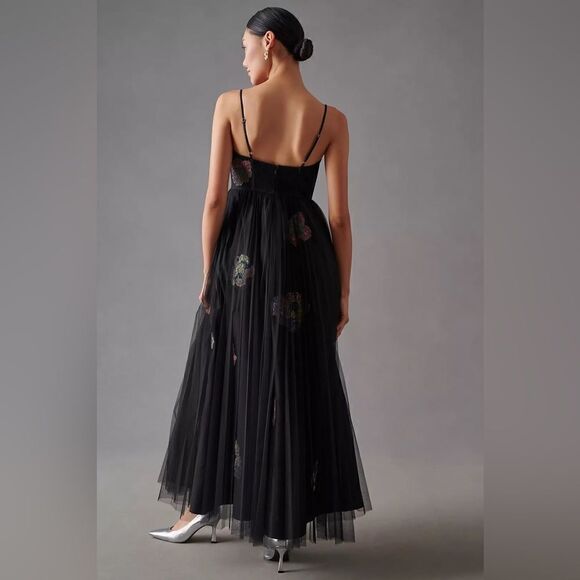 Anthropologie Geisha Designs Floral Tulle Corset Dress / size S - Picture 3 of 12